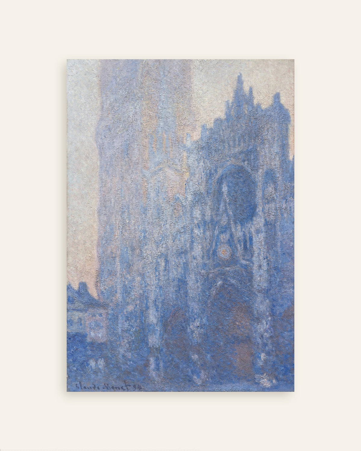 Poster Katedralen i Rouen, portalen och Tour d'Albane, morgonljus (1894) av Claude Monet, miniatyr