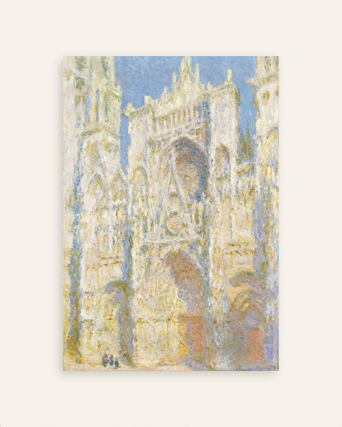 Poster Katedralen i Rouen, västfasaden i solljus (1894) av Claude Monet, miniatyr