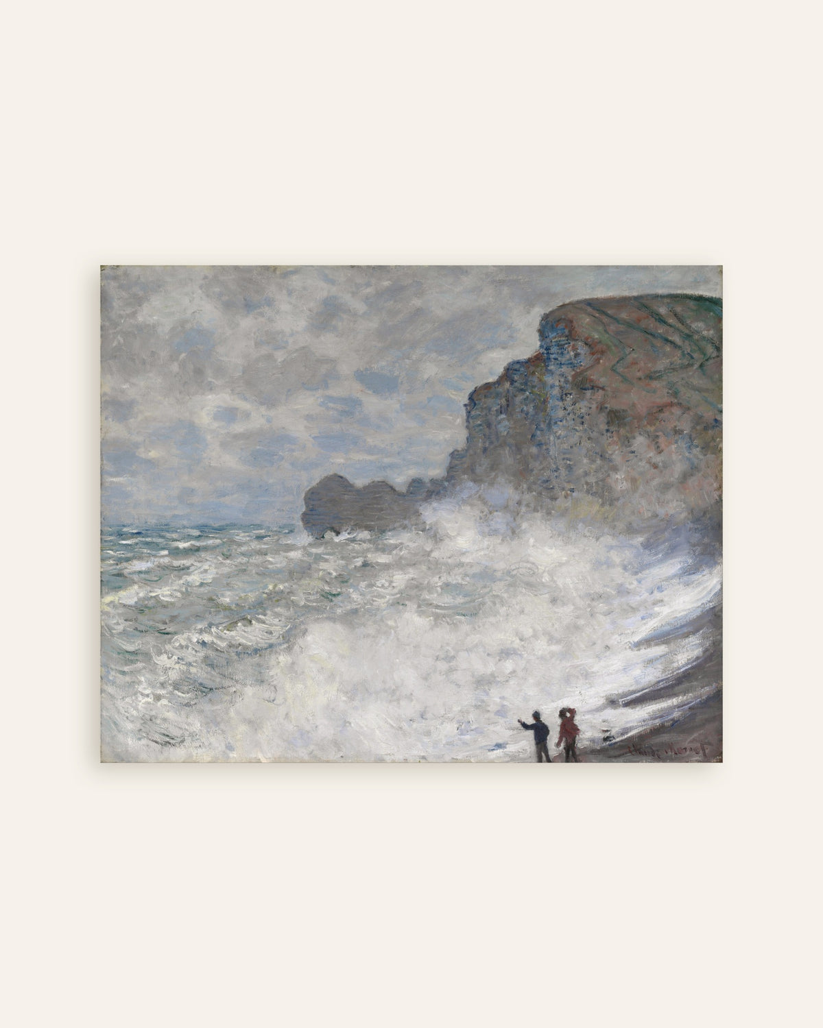 Poster Oväder vid Étretat (1883) av Claude Monet, miniatyr