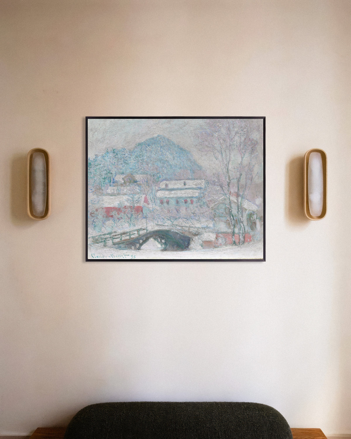 Poster Sandvika, Norge (1895) av Claude Monet med metallram