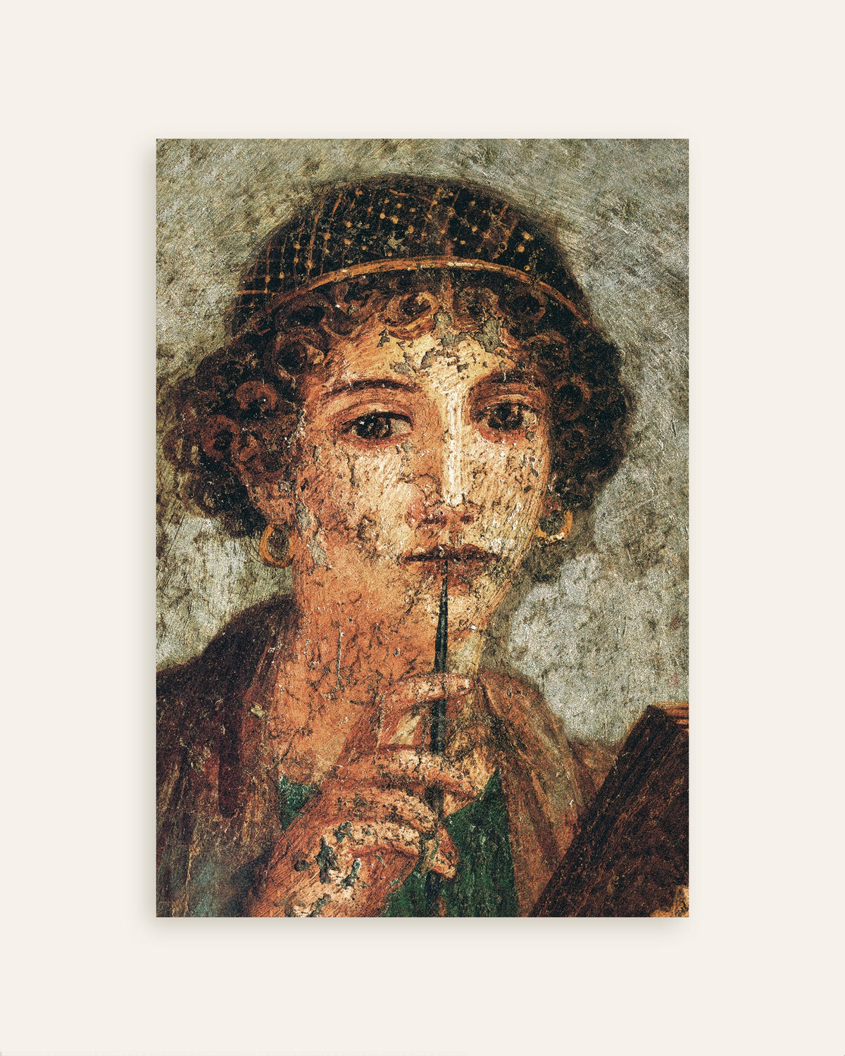 Poster med detalj av Sappho-fresken från Pompeji