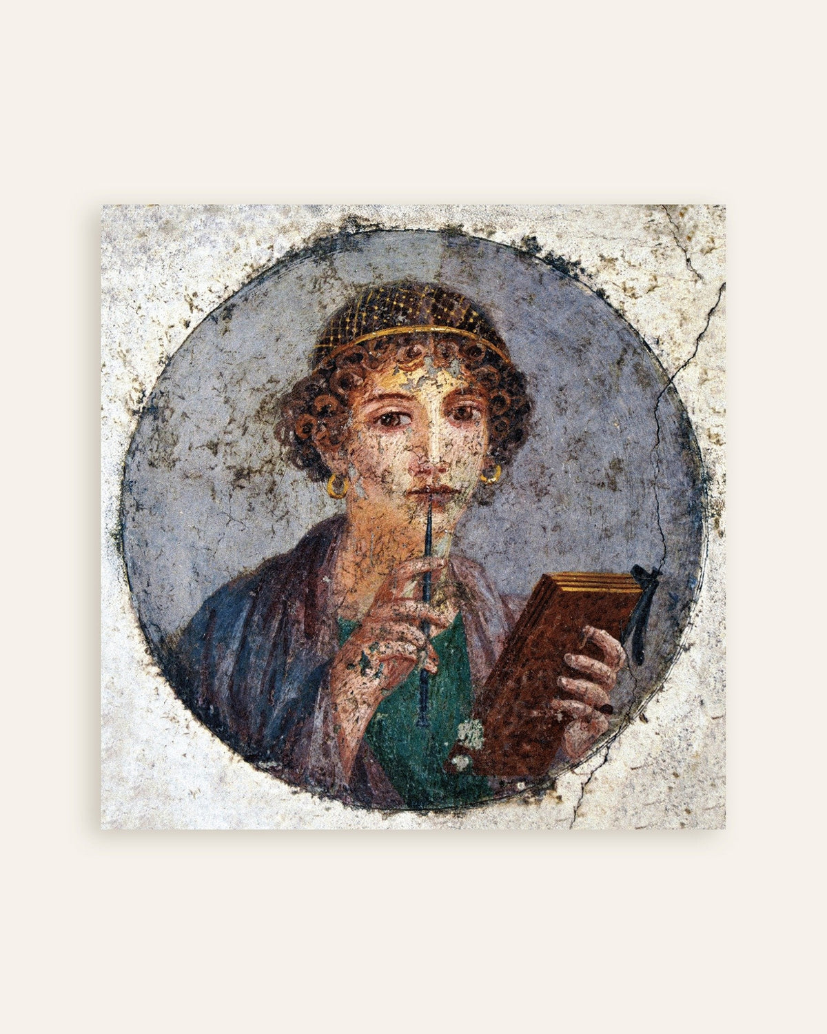 Poster med Sappho-fresken från Pompeji