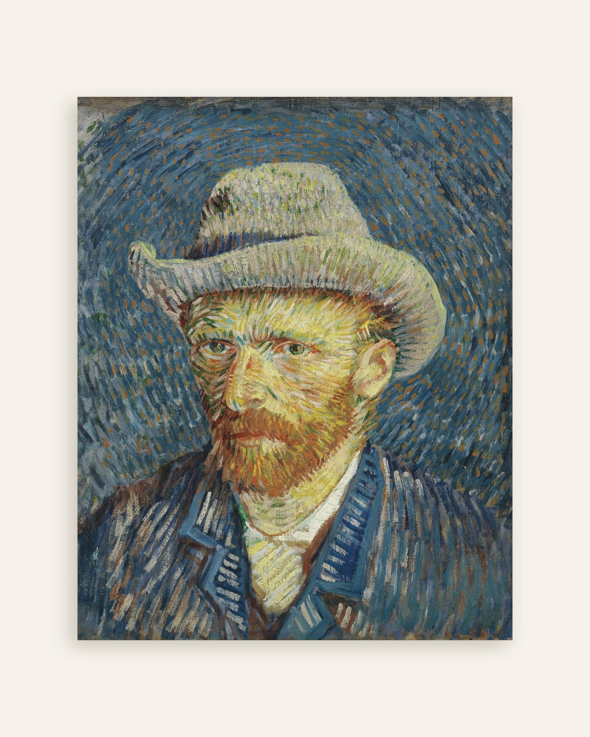 Poster av Självporträtt med grå filthatt (1887) av Vincent van Gogh, miniatyrbild