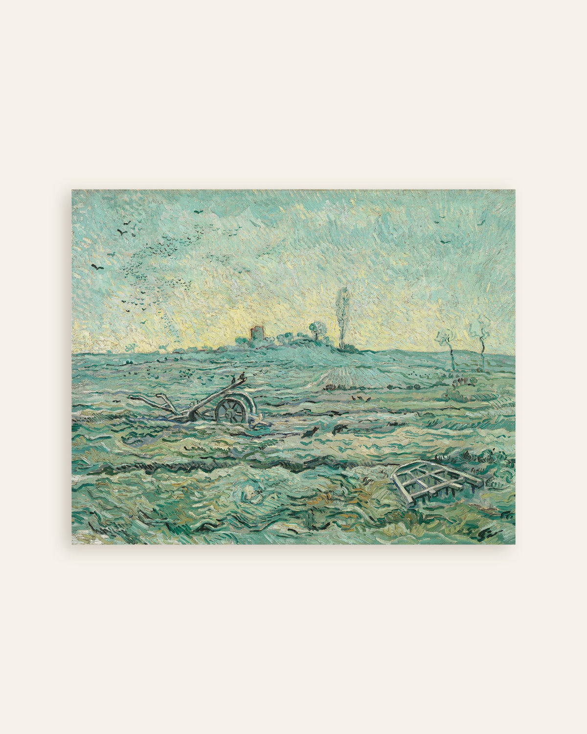 Poster med Snötäckt åker med en harv, efter Millet (1890) av Vincent van Gogh, miniatyrbild