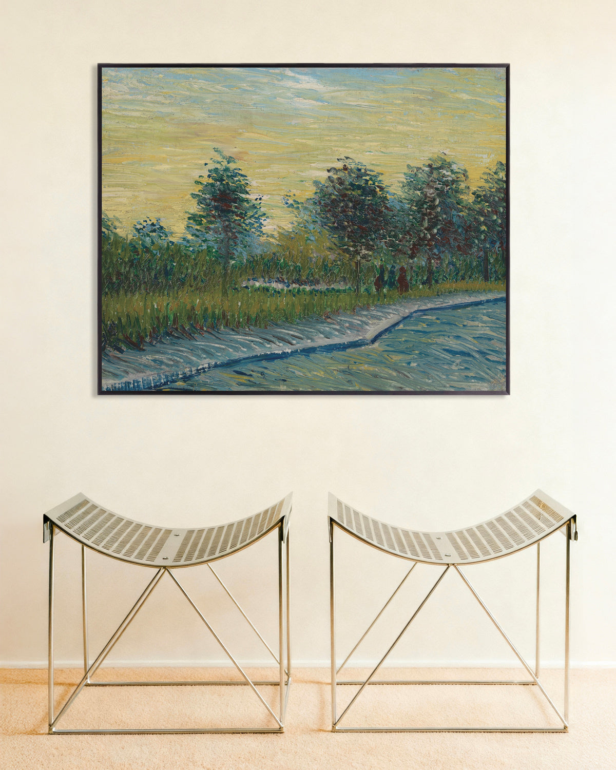Poster med Place Saint-Pierre vid solnedgången (1887) av Vincent van Gogh, med metallram