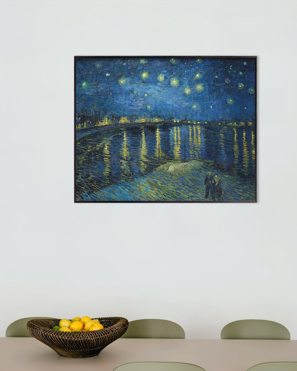 Poster av Stjärnenatt över Rhône (1888) av Vincent van Gogh, med metallram