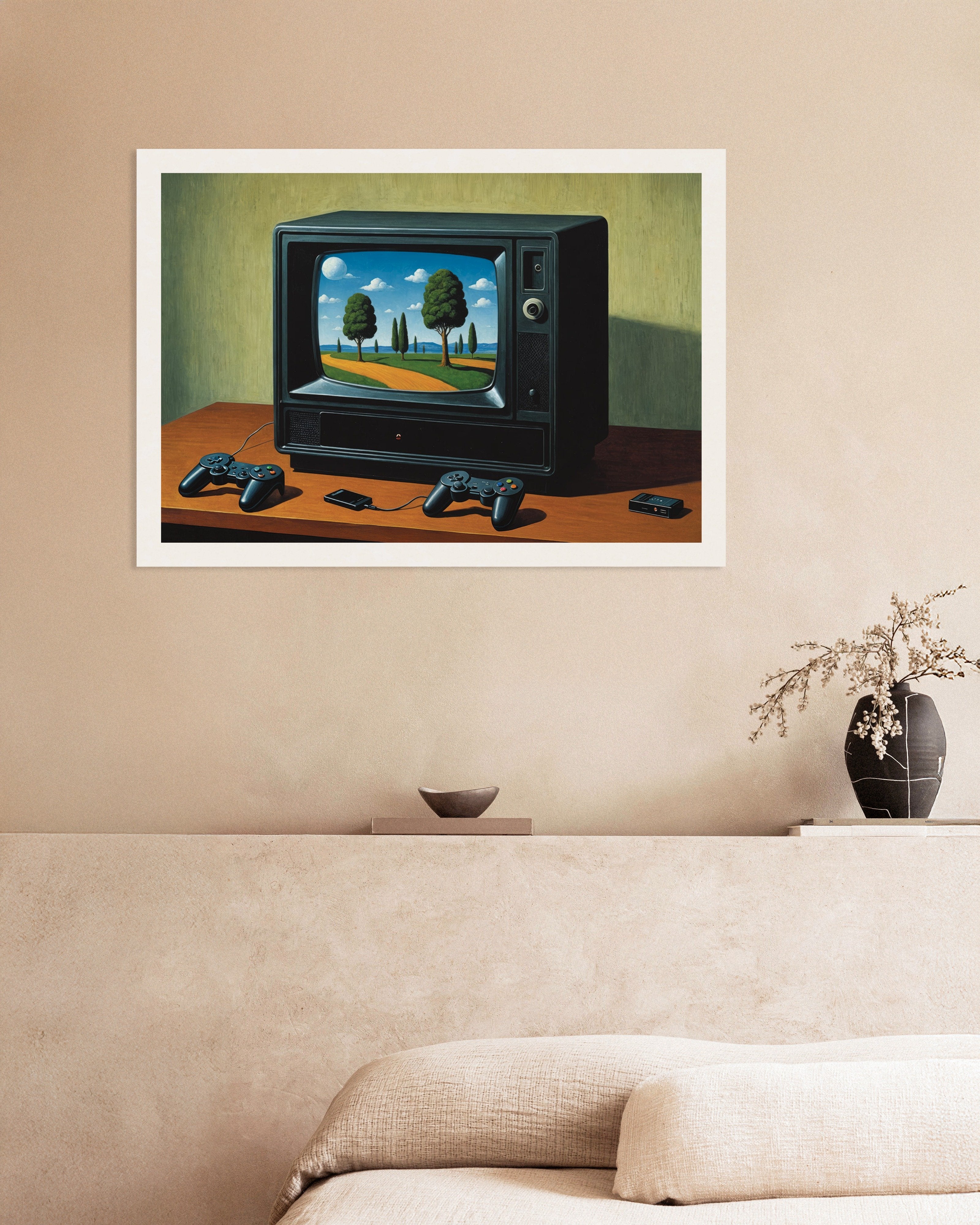 Poster of Surrealist painting game setup poster