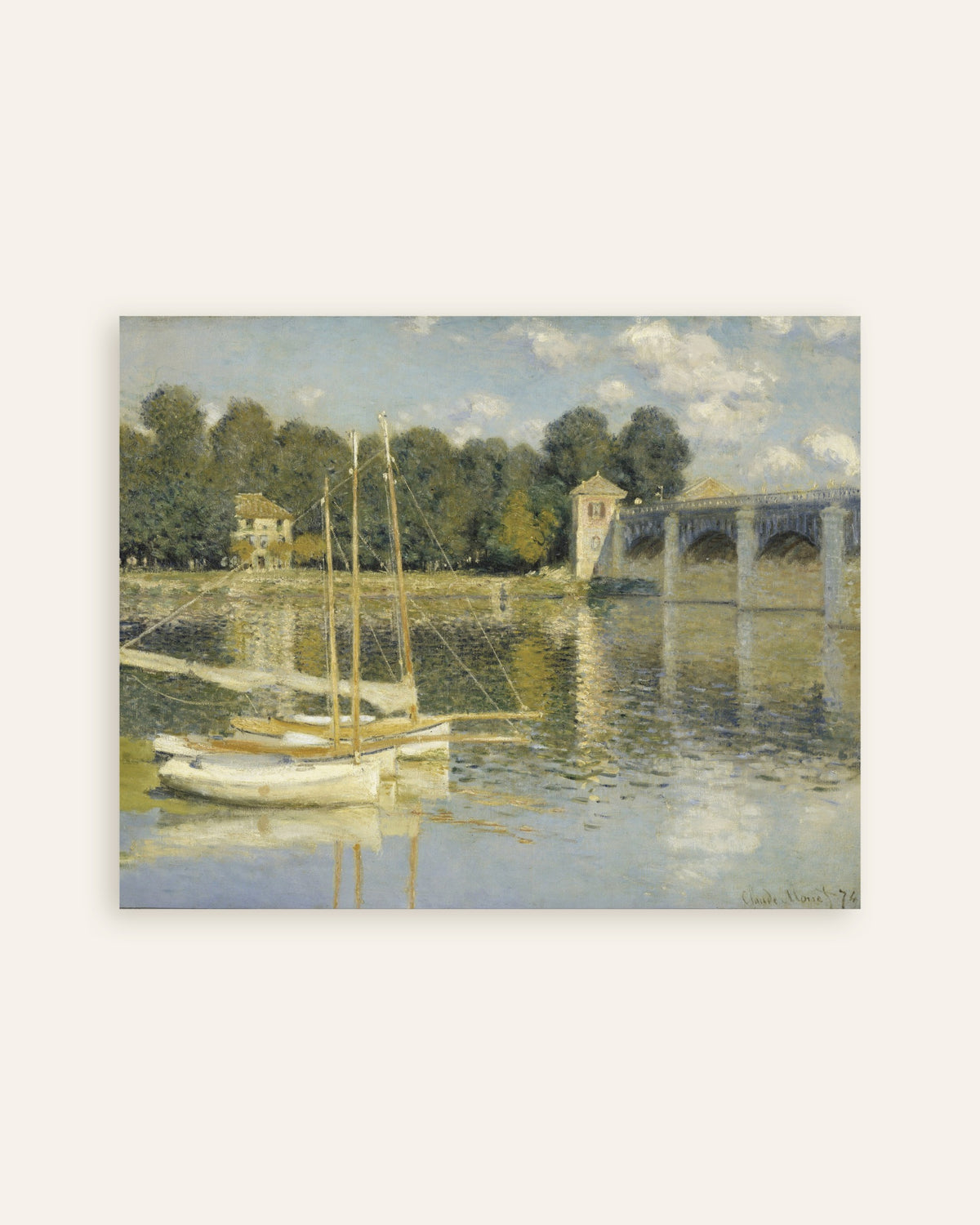 Poster Bron vid Argenteuil (1874) av Claude Monet, miniatyr