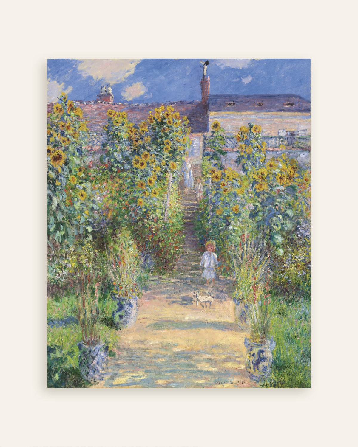 Poster Konstnärens trädgård i Vétheuil (1881) av Claude Monet, miniatyr