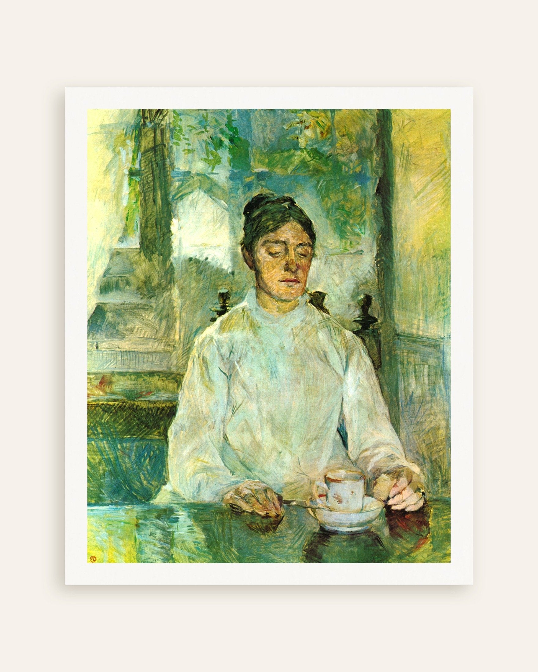 Poster of The artist's mother at breakfast by Henri de Toulouse-Lautrec, 1881 - Poster, thumbnail