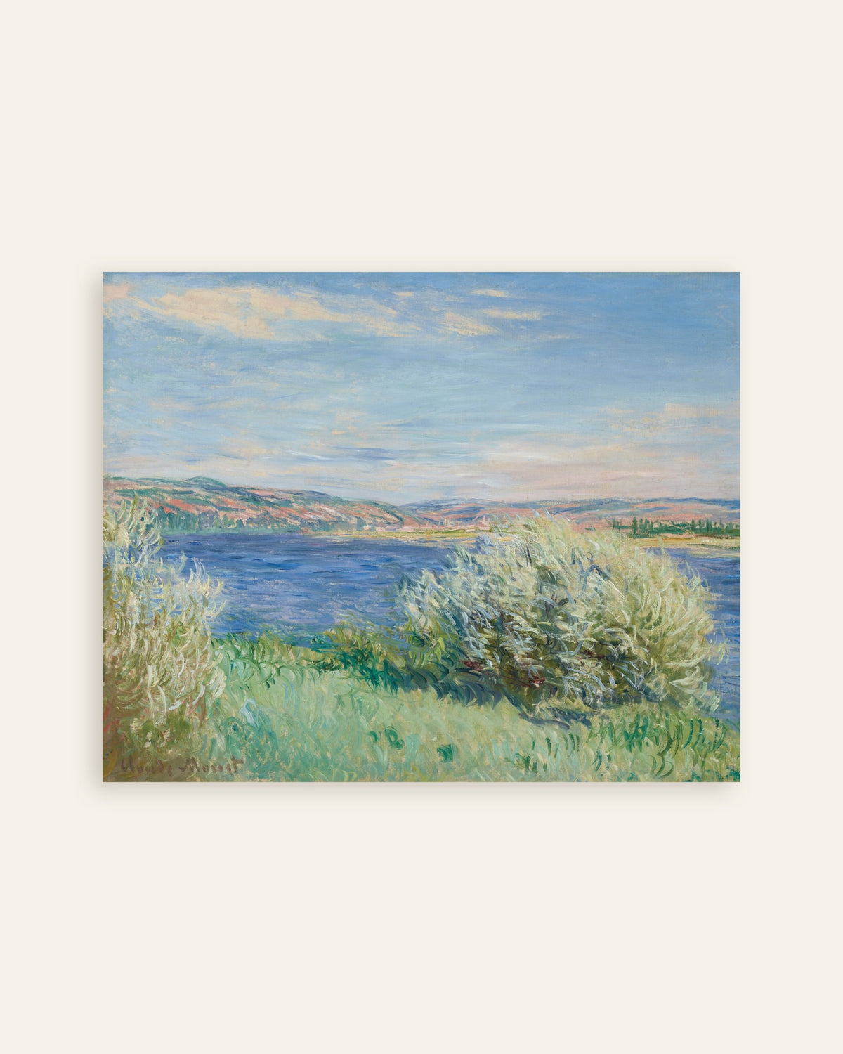 Poster Seines stränder nära Vétheuil (1881) av Claude Monet, miniatyr