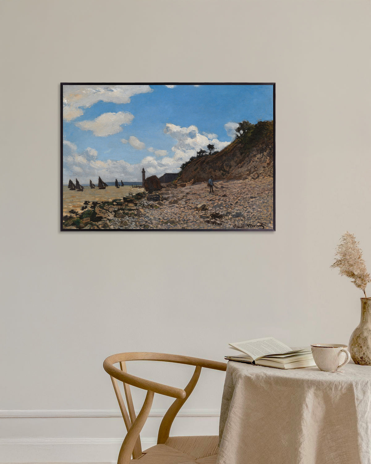 Poster Stranden vid Honfleur (1864–1866) av Claude Monet med metallram