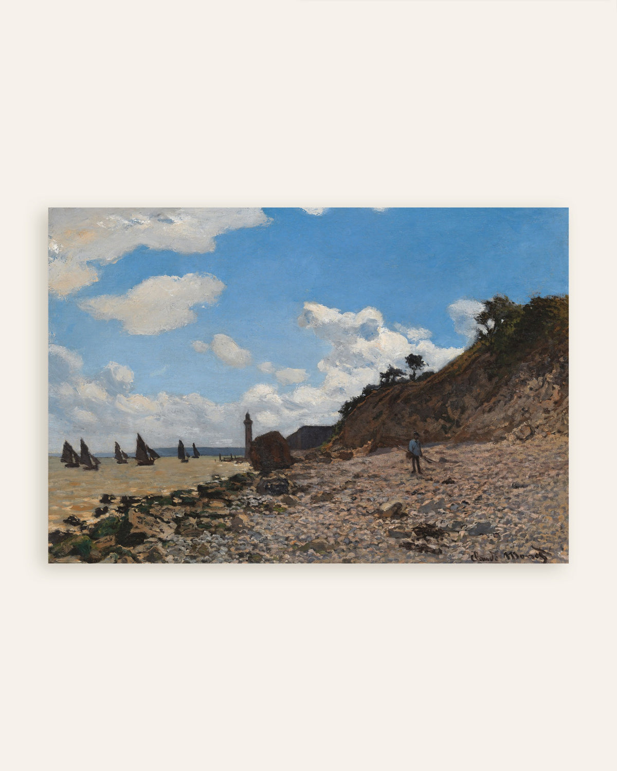Poster Stranden vid Honfleur (1864–1866) av Claude Monet, miniatyr
