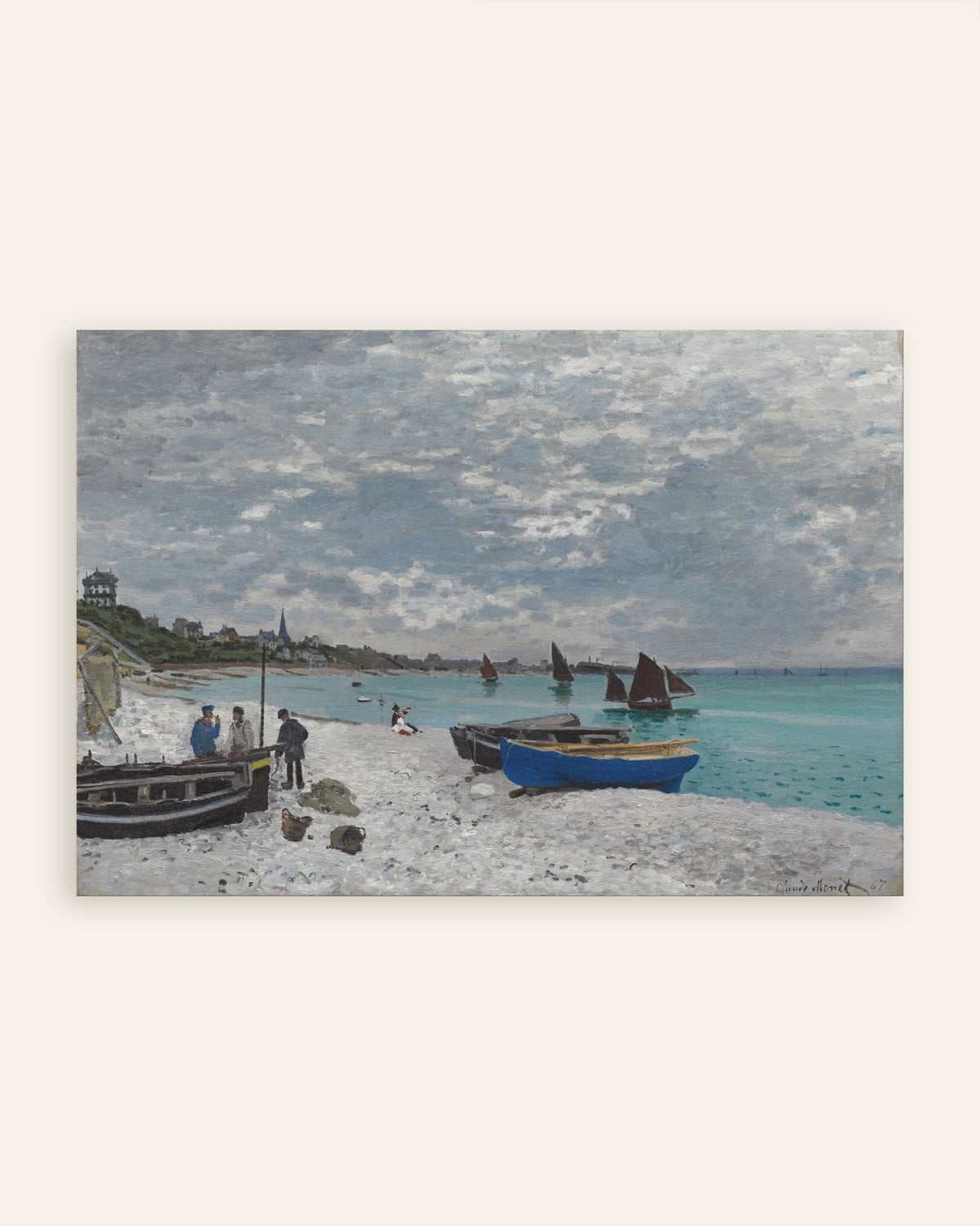 Poster Stranden vid Sainte-Adresse (1867) av Claude Monet, miniatyr