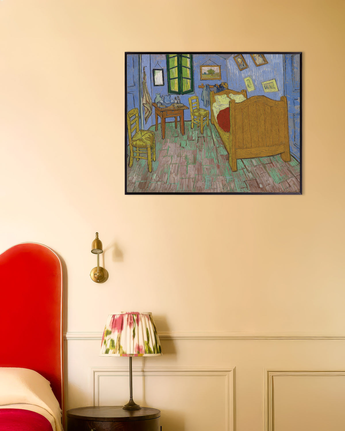 Poster av Sovrummet, versionen från Saint-Rémy (1889) av Vincent van Gogh, med metallram
