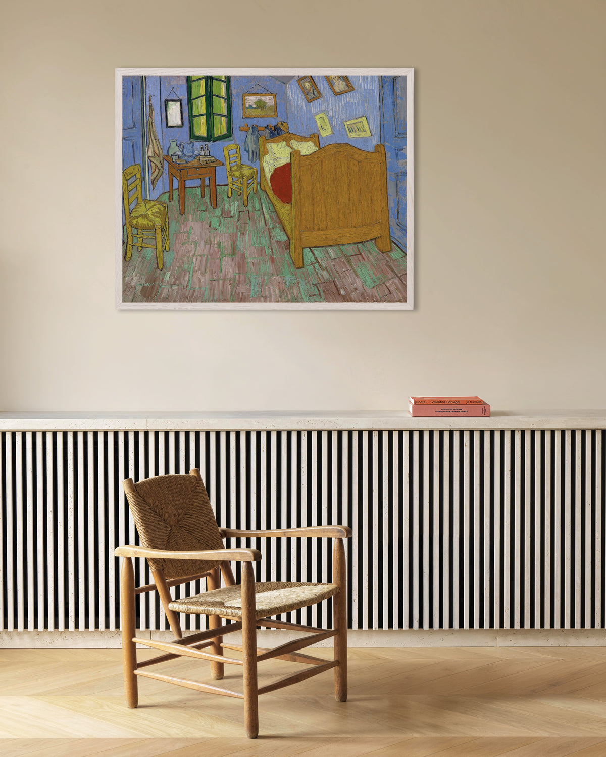 Poster av Sovrummet, versionen från Saint-Rémy (1889) av Vincent van Gogh, med vit träram