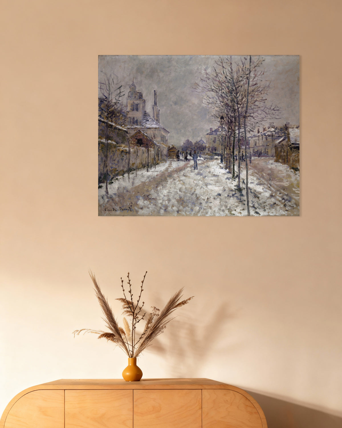 Poster Boulevard de Pontoise i Argenteuil, snö (1875) av Claude Monet