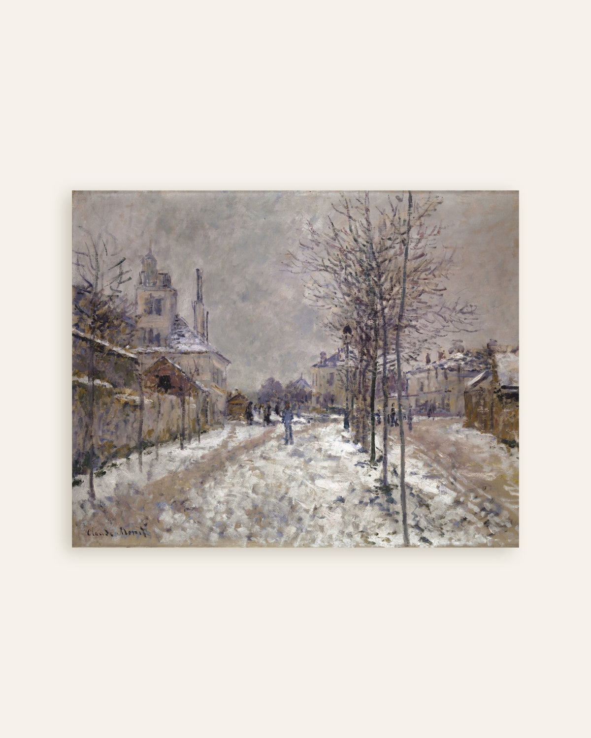 Poster Boulevard de Pontoise i Argenteuil, snö (1875) av Claude Monet, miniatyr
