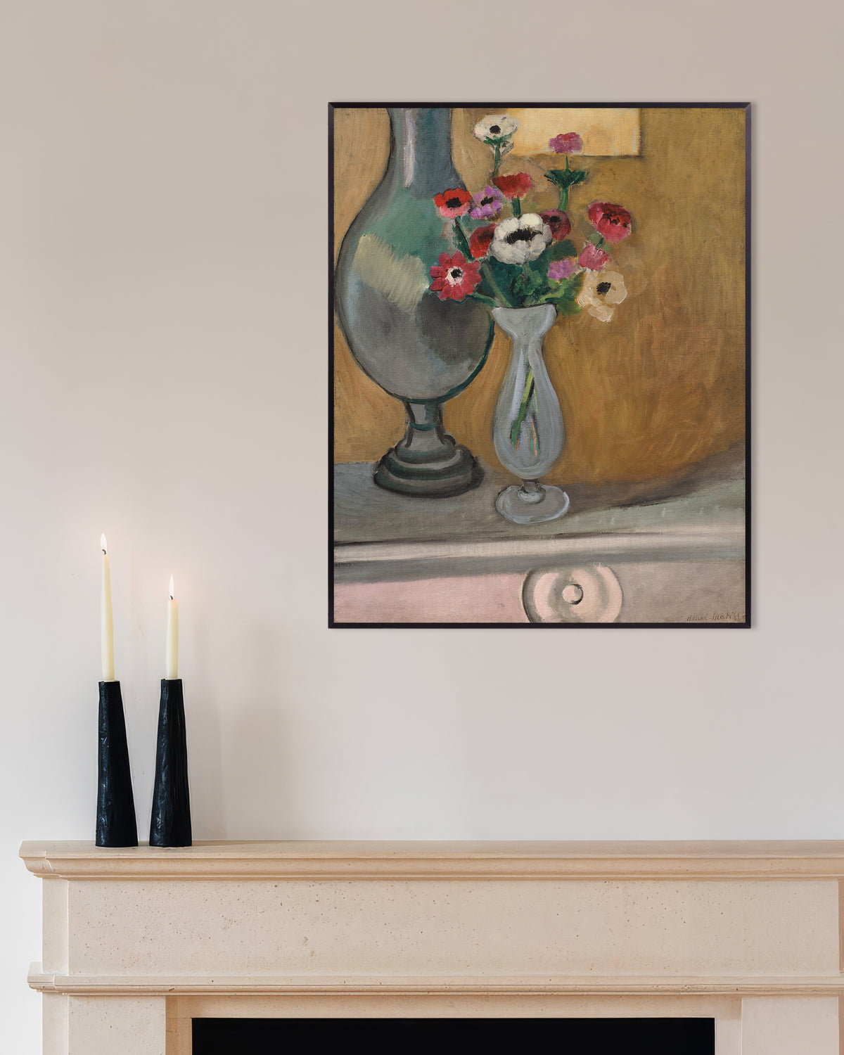 Poster av Anemonbuketten (1918) av Henri Matisse, med metallram