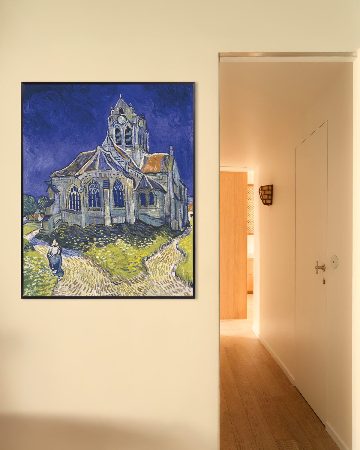 Poster med Kyrkan i Auvers-sur-Oise (1890) av Vincent van Gogh, med metallram