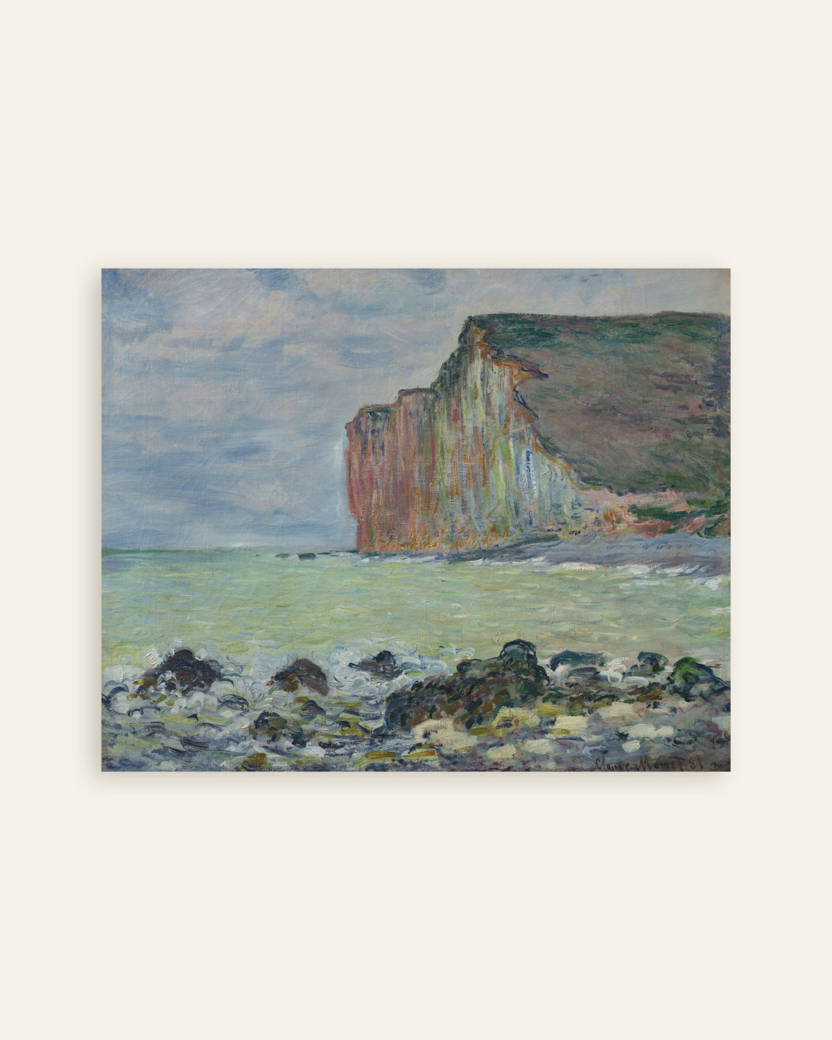 Poster Klippan vid Les Petites-Dalles (1881) av Claude Monet, miniatyr