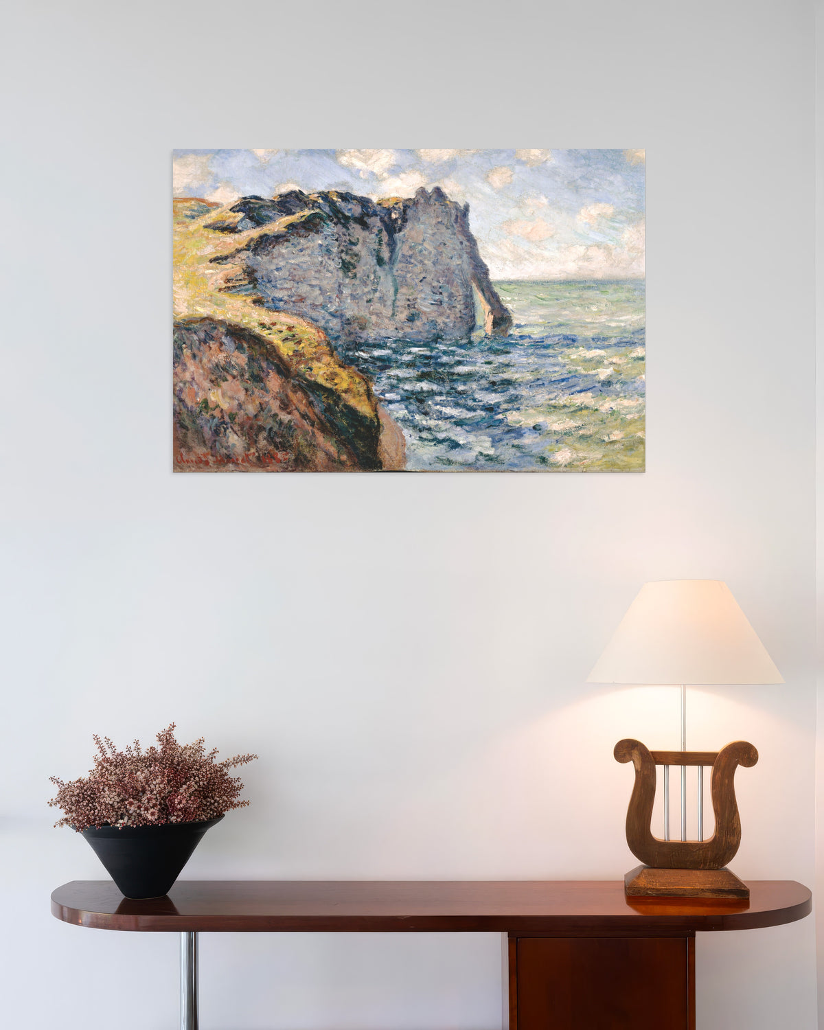 Poster Falaise d'Aval, Étretat (1885) av Claude Monet