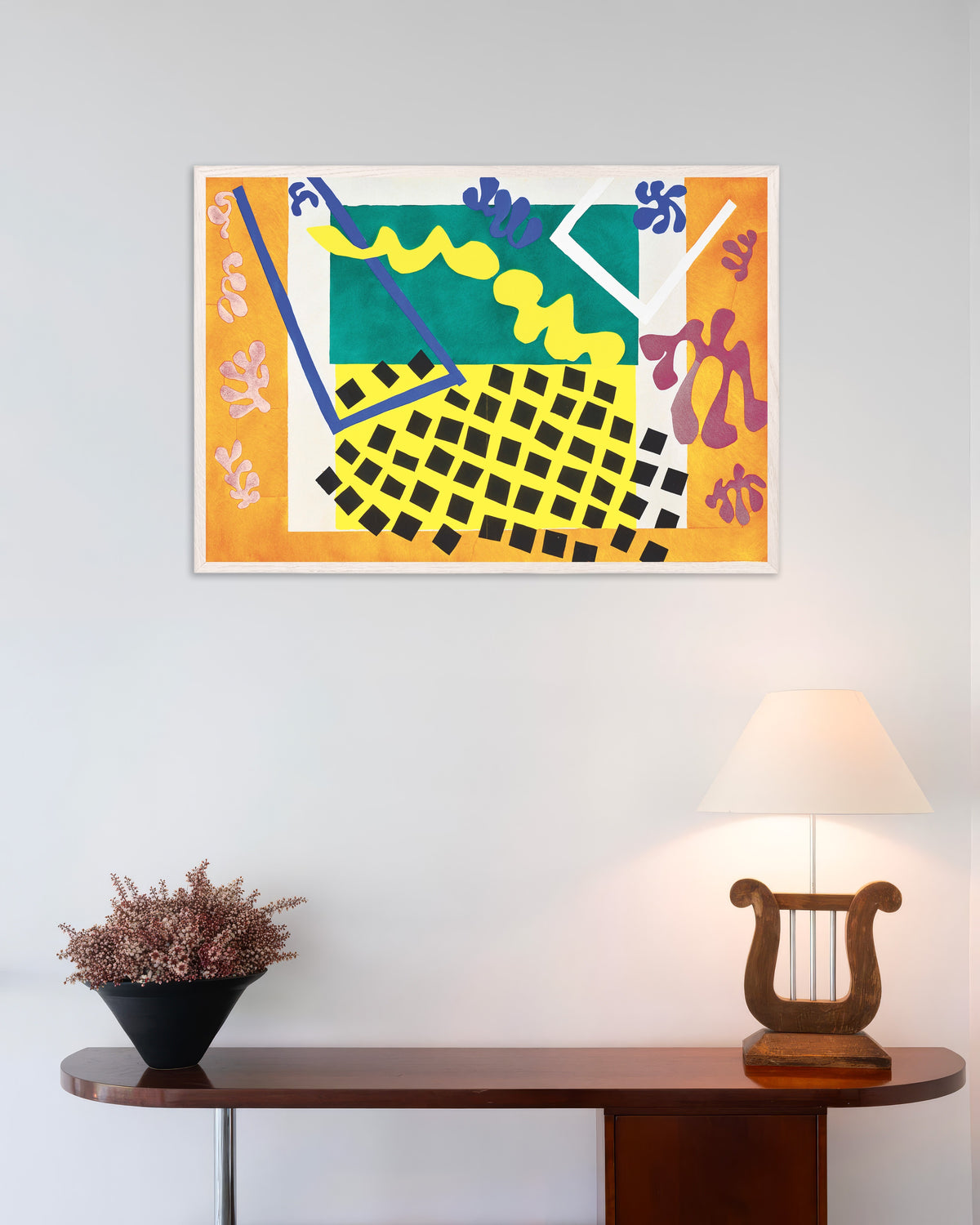 Poster av Codomas (Jazz, 1947) av Henri Matisse, med vit träram