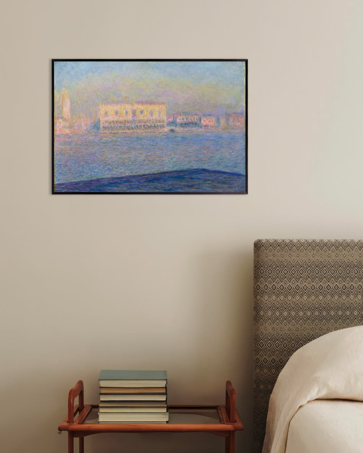 Poster Dogepalatset sett från San Giorgio Maggiore (1908) av Claude Monet med metallram