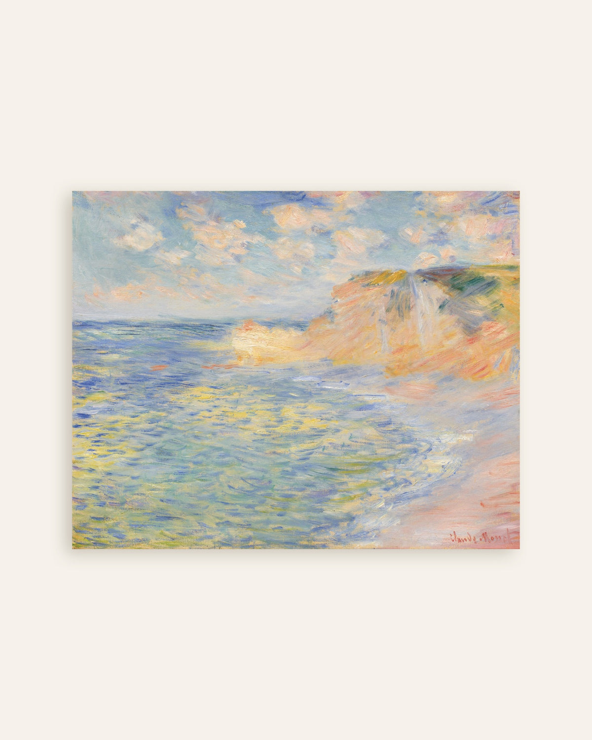 Poster Falaise d'Amont, Étretat (1885) av Claude Monet, miniatyr