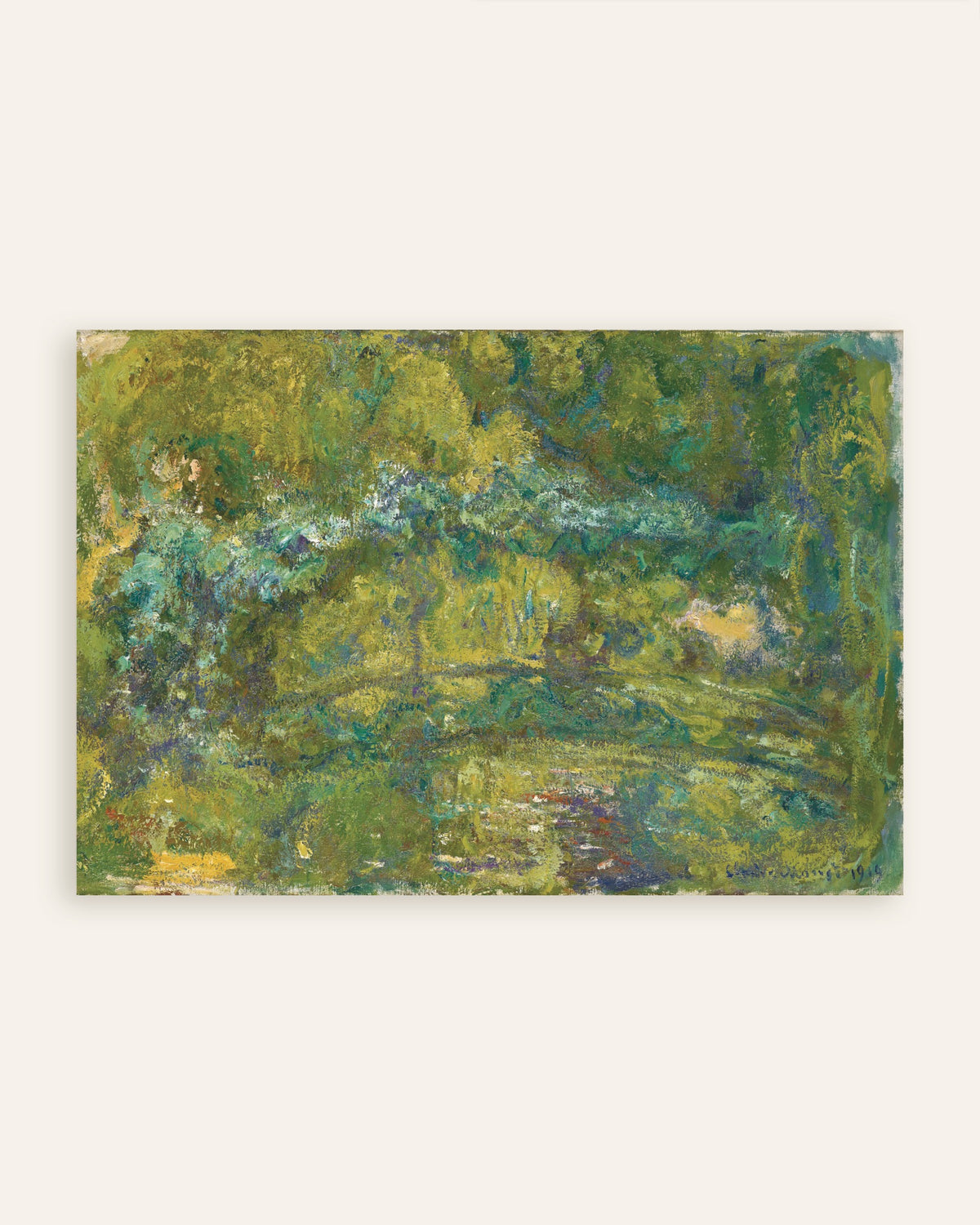 Poster Gångbron över näckrosdammen (1919) av Claude Monet, miniatyr