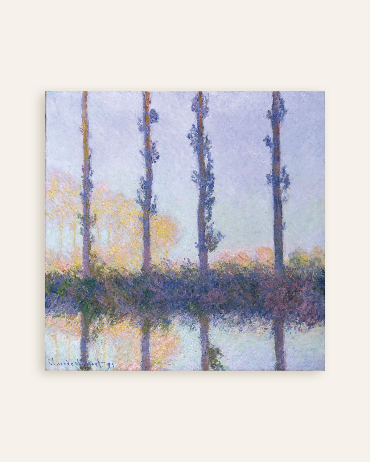 Poster De fyra träden (1891) av Claude Monet, miniatyr