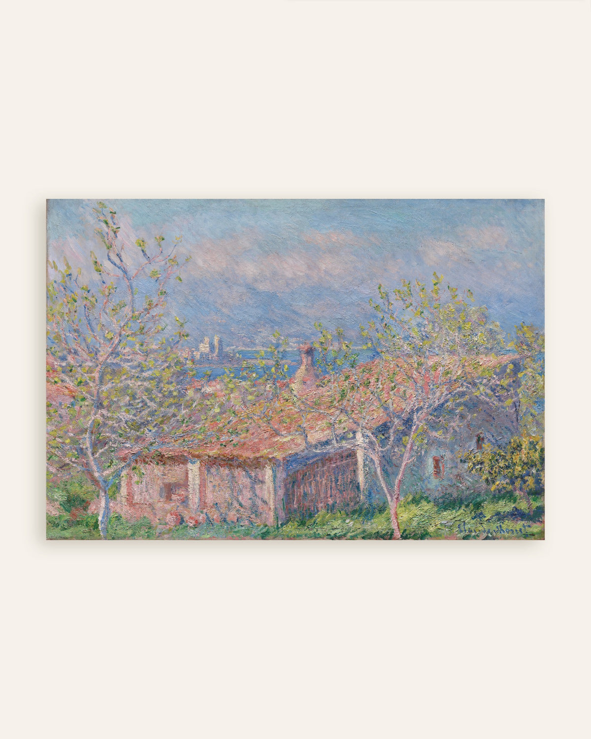 Poster Trädgårdsmästarens hus i Antibes (1888) av Claude Monet, miniatyr