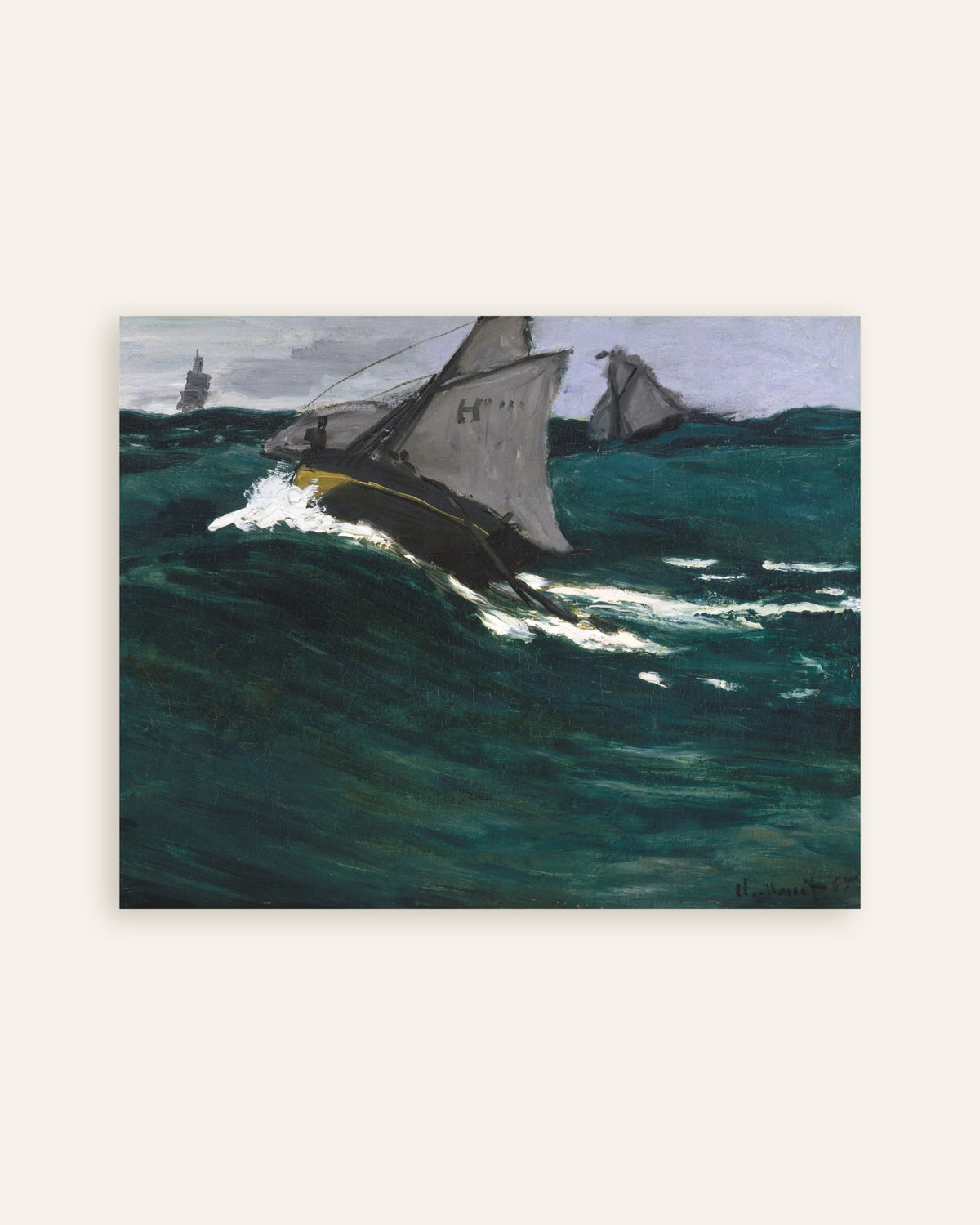 Poster Den gröna vågen (ca 1866–1867) av Claude Monet, miniatyr