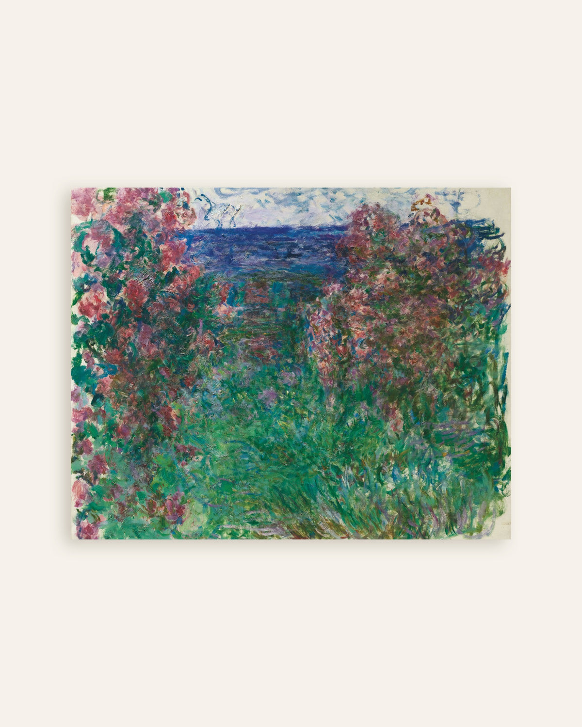 Poster Huset bland rosorna (ca 1925) av Claude Monet, miniatyr
