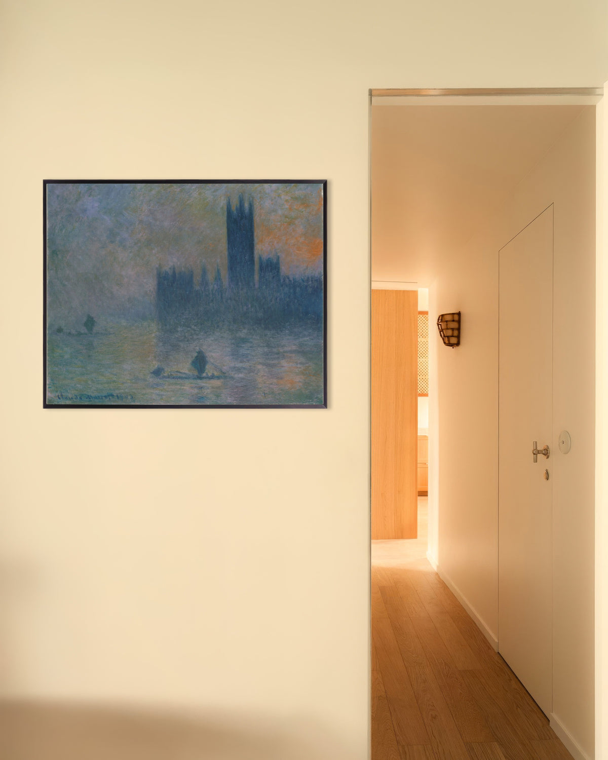 Poster Parlamentet, dimeffekt (1903–1904) av Claude Monet med metallram