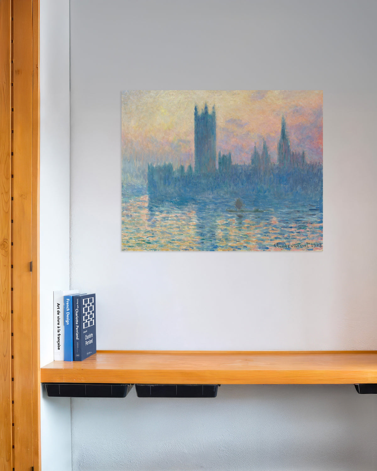 Poster Parlamentet i solnedgång (1903) av Claude Monet