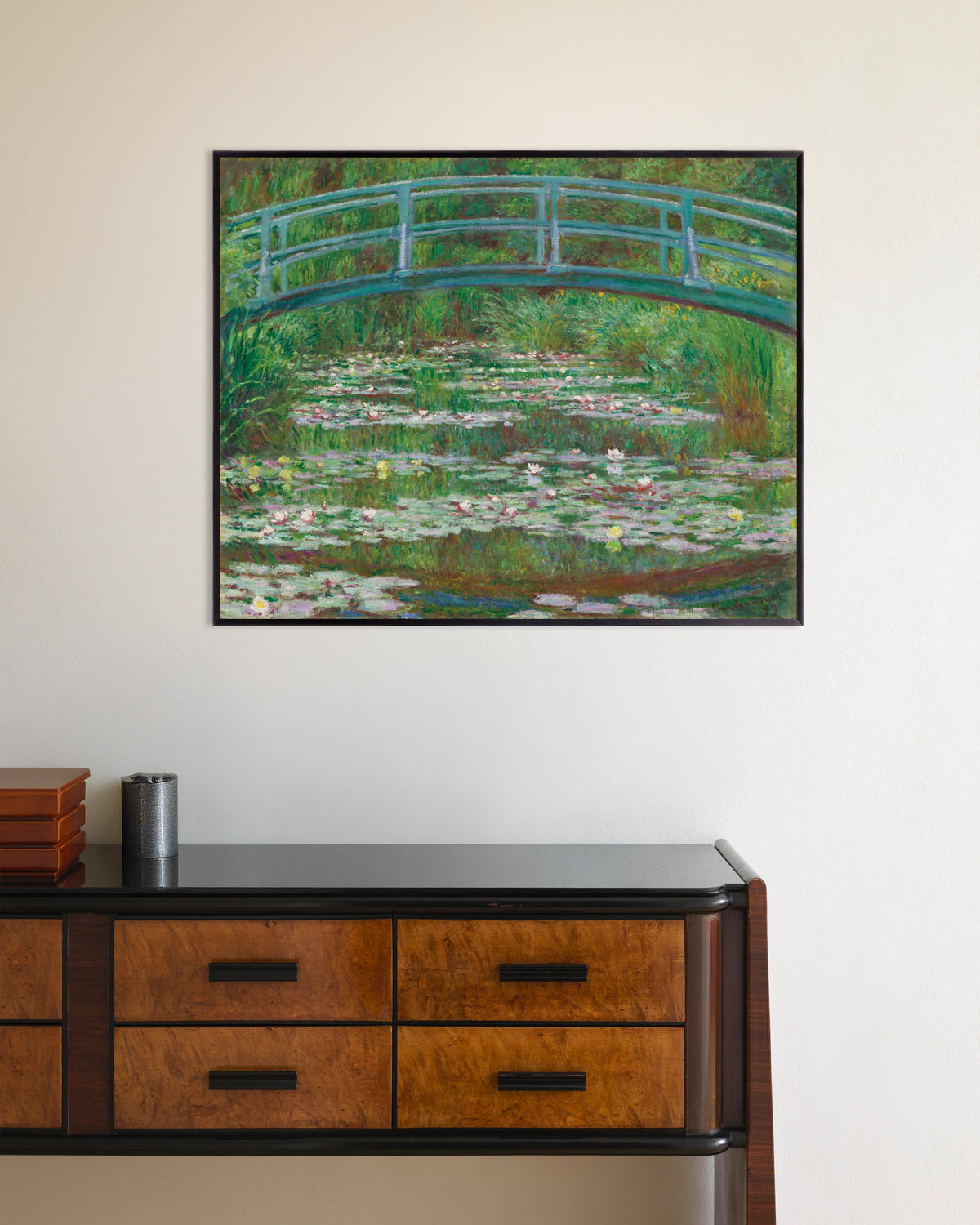 Poster Den japanska bron (1899) av Claude Monet med metallram
