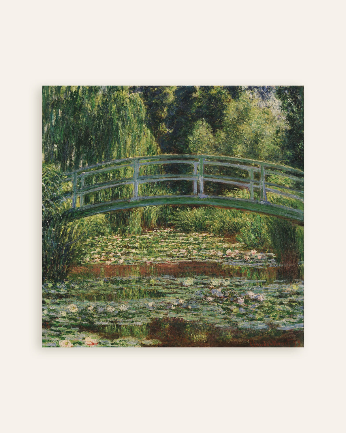 Poster Den japanska bron och näckrosdammen, Giverny (1899) av Claude Monet, miniatyr
