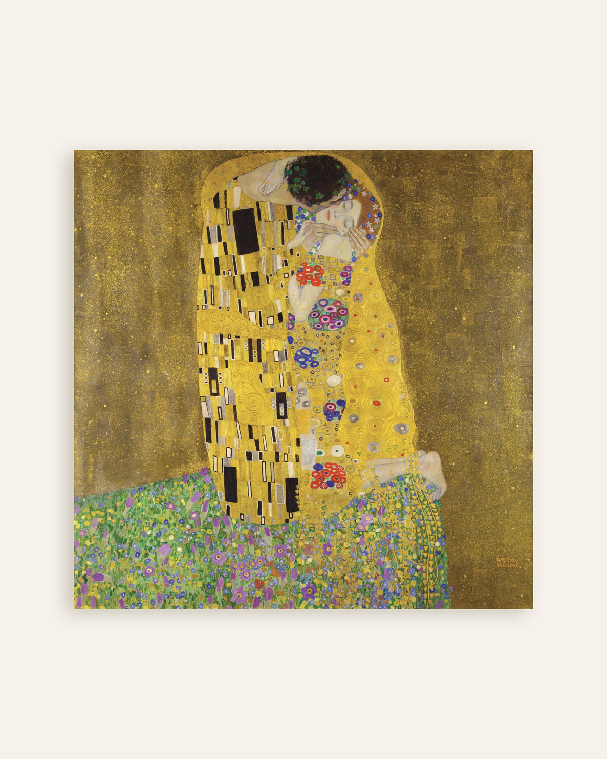 Poster Kyssen (1907–1908) av Gustav Klimt, miniatyr
