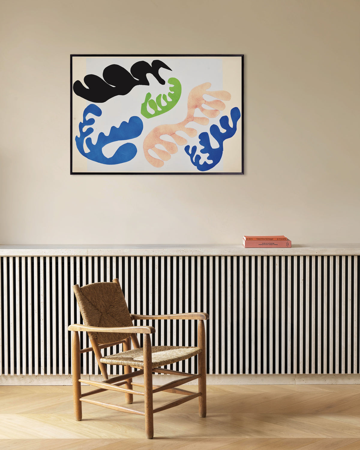 Poster av Lagunens blå och korallröda färger (Jazz, 1947) av Henri Matisse, med metallram