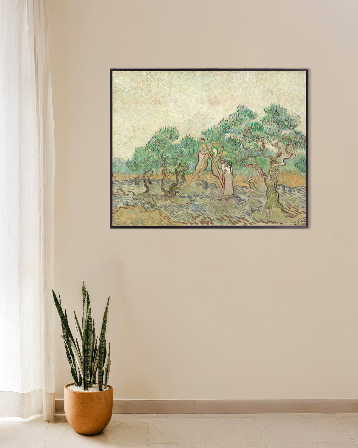 Poster med Olivlund (1889) av Vincent van Gogh, med metallram