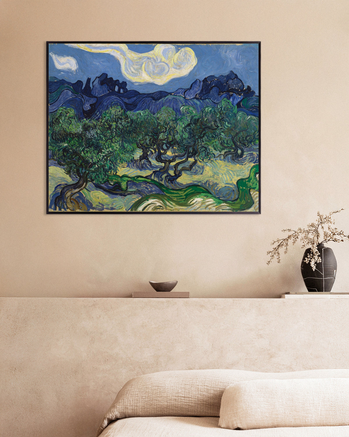 Poster med Olivträden (1889) av Vincent van Gogh, med metallram