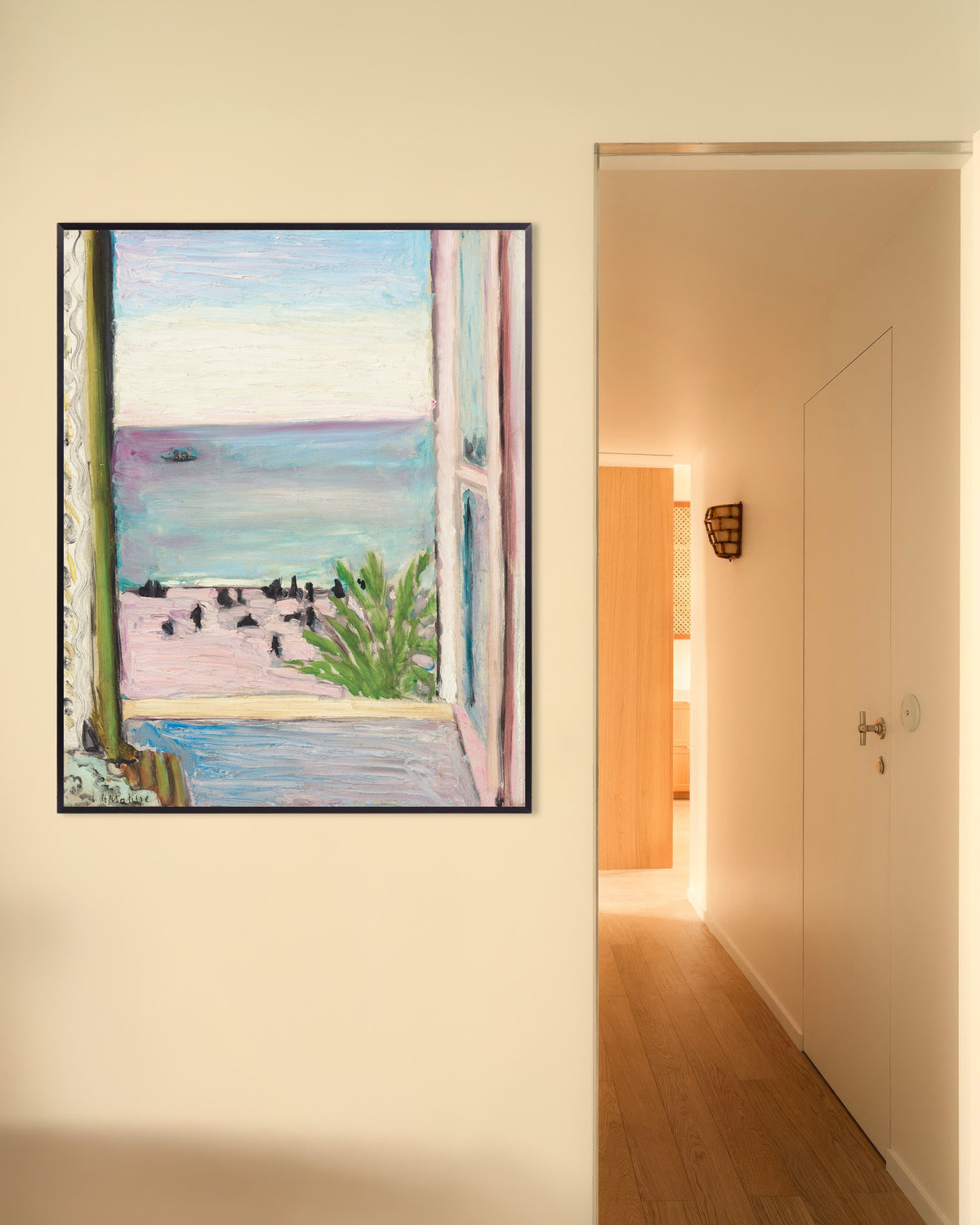 Poster med Det öppna fönstret (1918) av Henri Matisse, med metallram