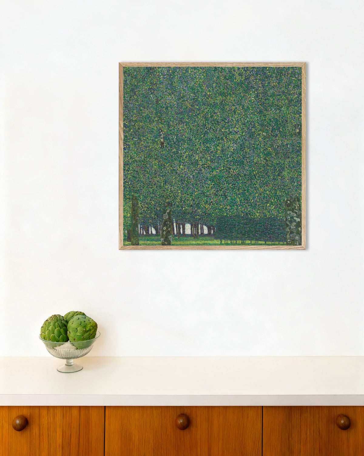 Poster Parken (ca 1910–1911) av Gustav Klimt med ram i naturträ