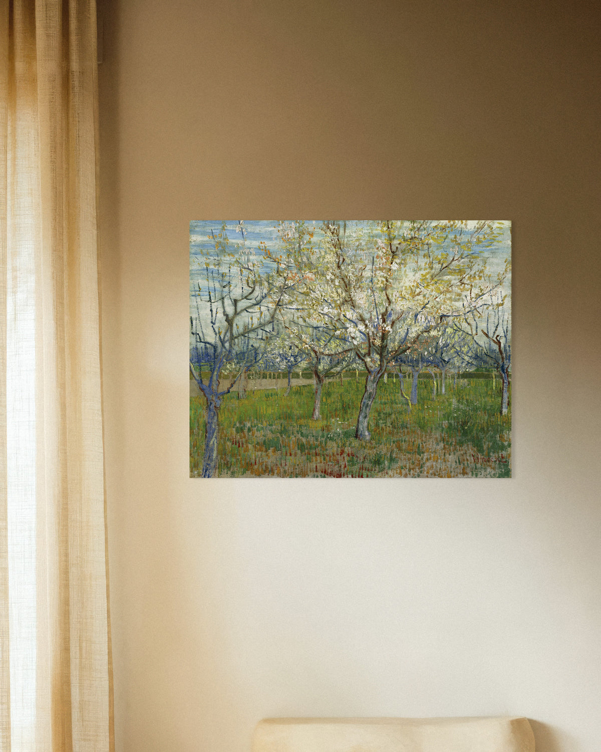 Poster av Den rosa fruktträdgården (1888) av Vincent van Gogh