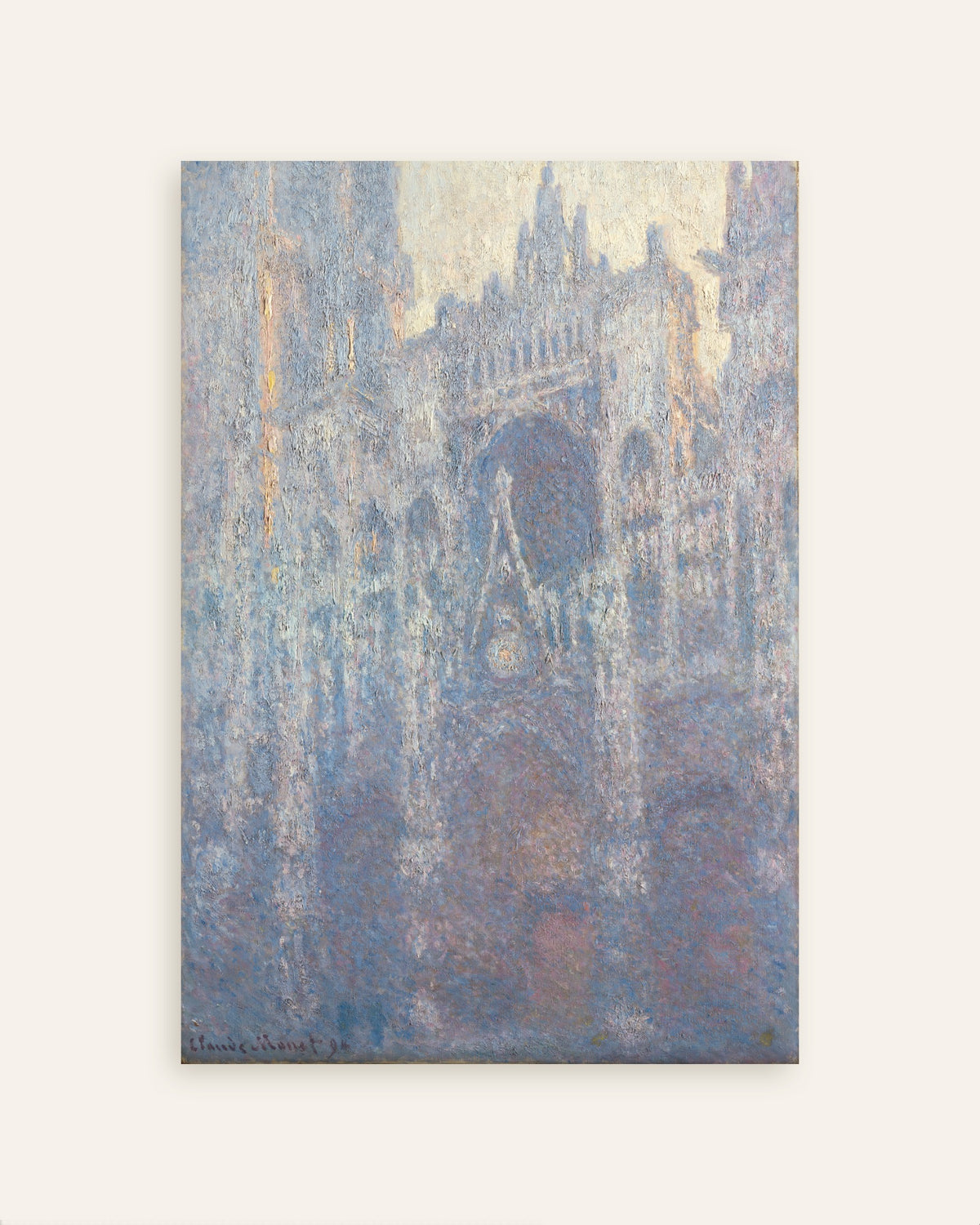 Poster Portalen till katedralen i Rouen i morgonljus (1894) av Claude Monet, miniatyr