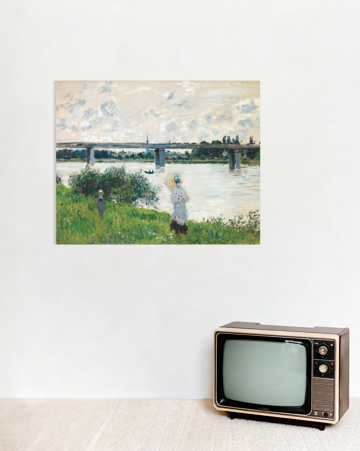Poster Promenad vid järnvägsbron, Argenteuil (1874) av Claude Monet