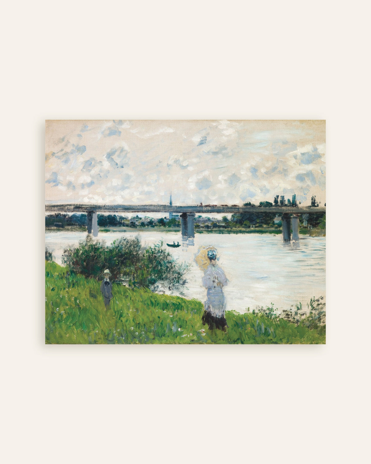 Poster Promenad vid järnvägsbron, Argenteuil (1874) av Claude Monet, miniatyr