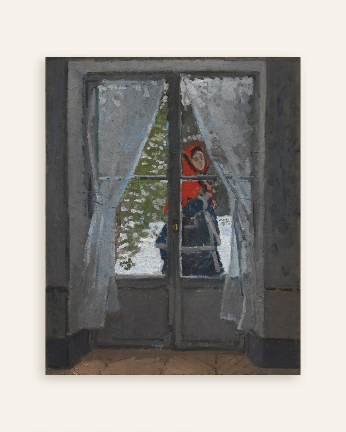 Poster Den röda sjalen (ca 1868–1873) av Claude Monet, miniatyr
