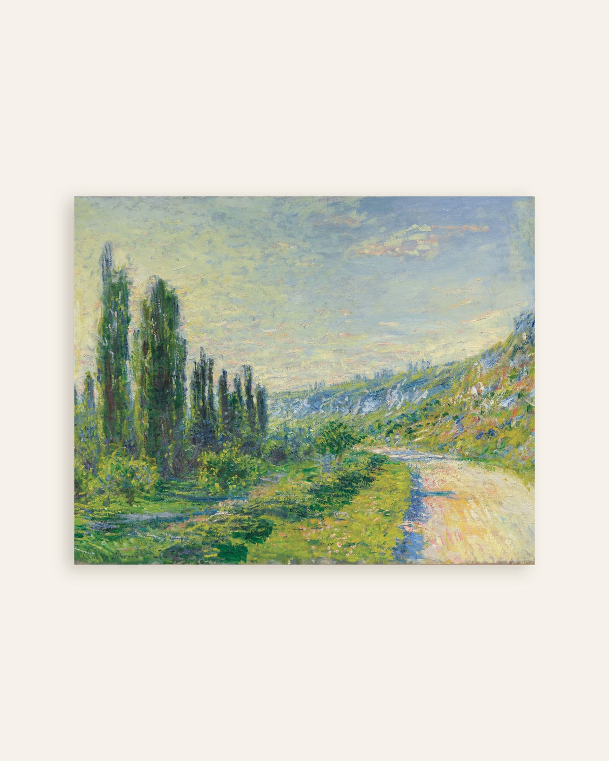 Poster Vägen vid Vétheuil (ca 1880) av Claude Monet, miniatyr